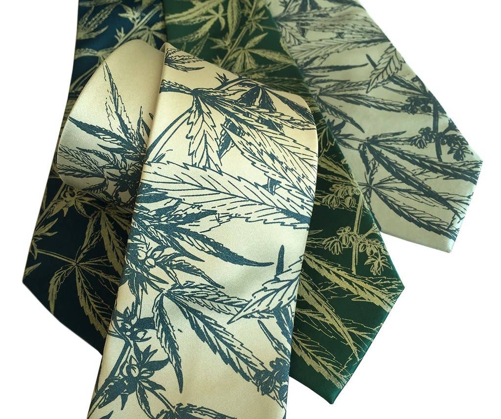 Cyberoptix Tie Lab - Wholesale Necktie - Men's - Marijuana Necktie. Cannabis Leaf Printed Tie2