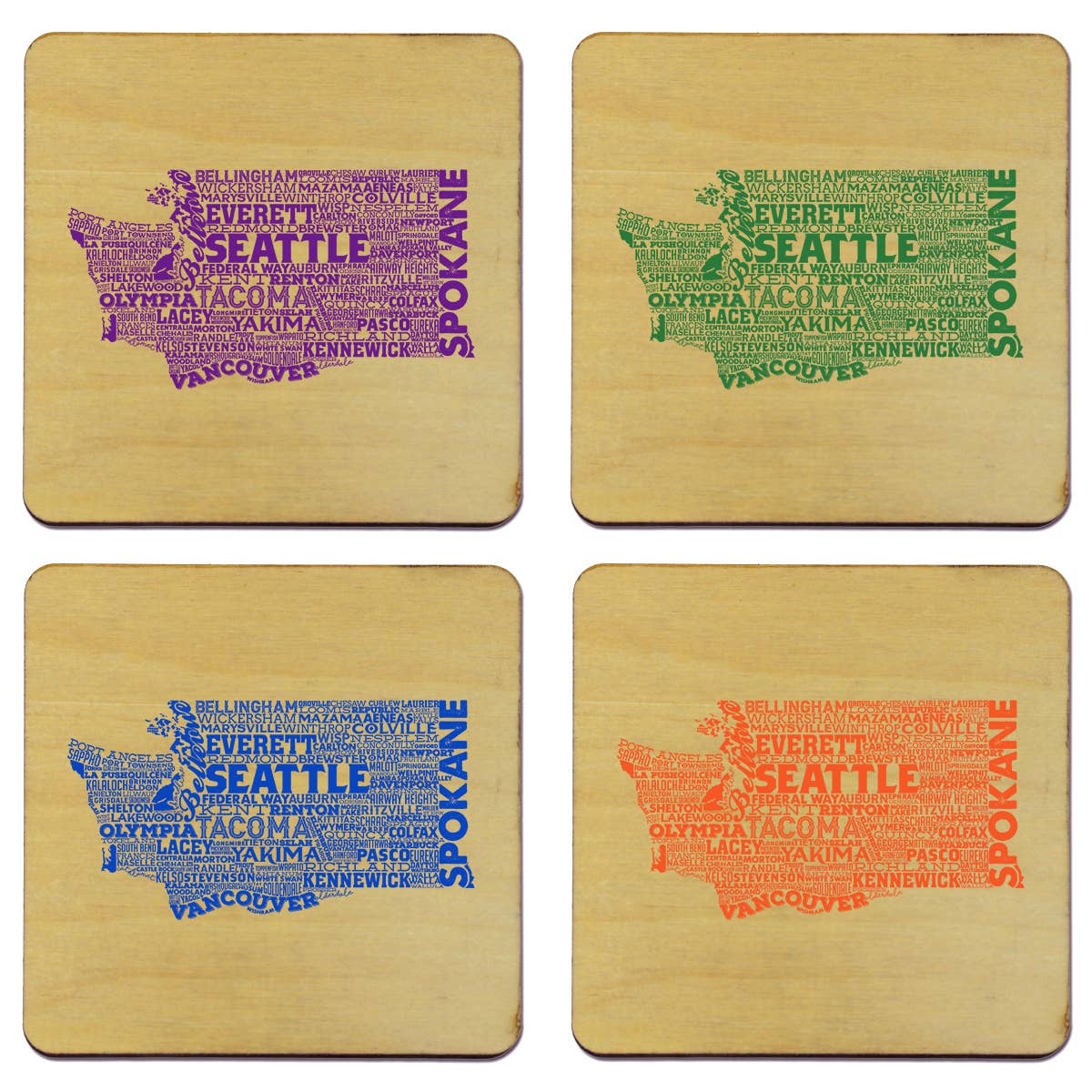 Torched Products - Wholesale Coasters - State Typography Coaster- Set of 448