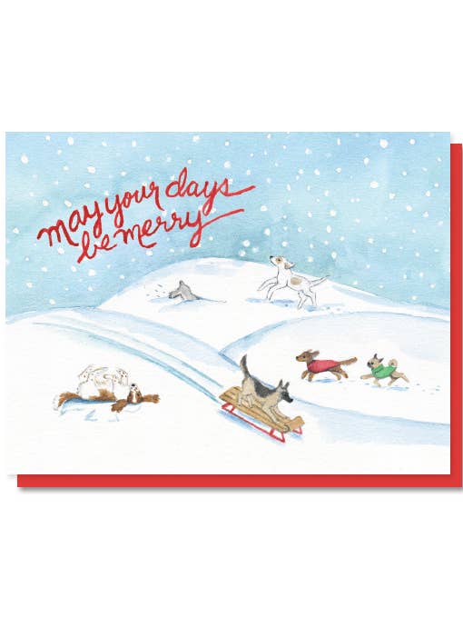 Merry Dogs Christmas Card for wholesale by The Lavender Whim