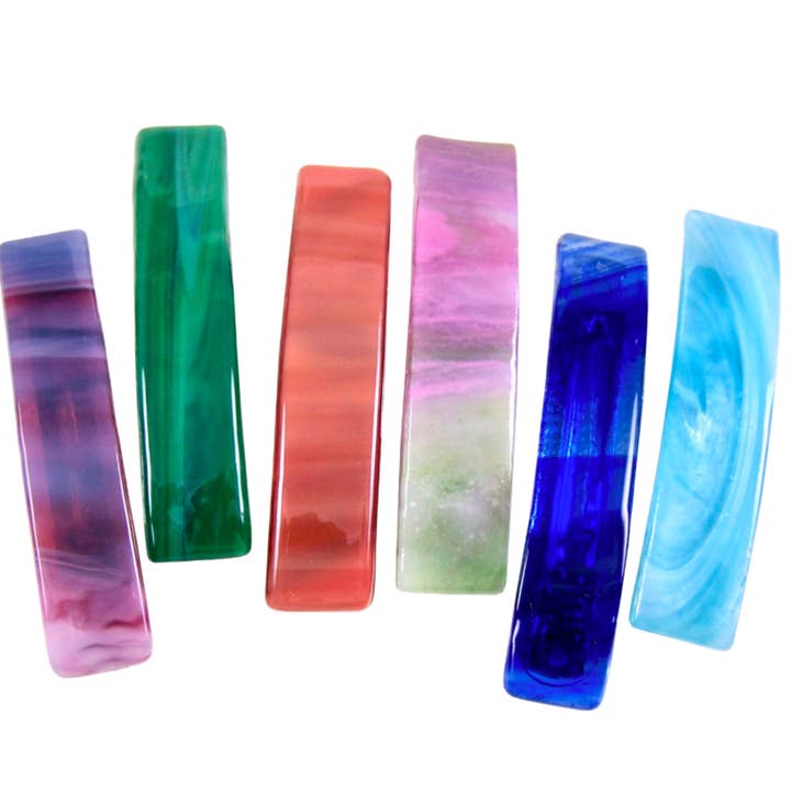 Barrettes Stained Glass Bright Swirls Color Medium Size for wholesale by Glass Town USA