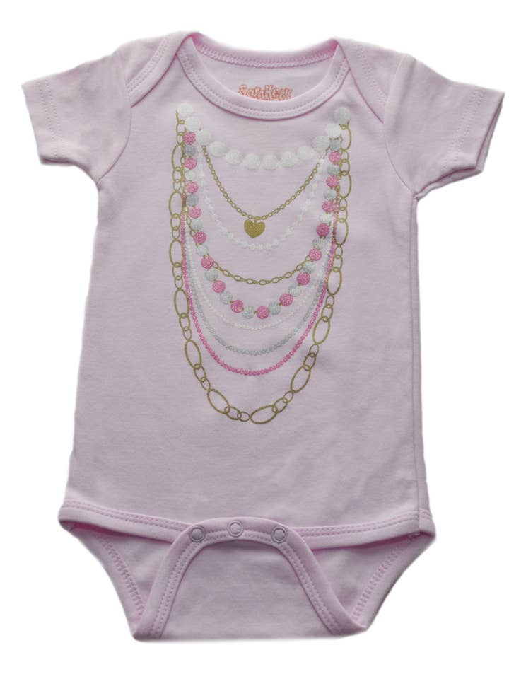 Pink Necklaces Onesie for wholesale by Sara Kety Baby & Kids