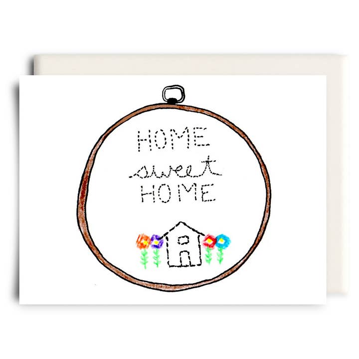 Embroidery Hoop | Housewarming Greeting Card for wholesale by Inkwell Cards