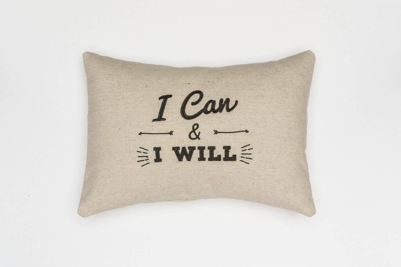 Southern Charm Textiles - Wholesale Throw/Decorative Pillow - Embroidered 100% cotton I Can and I Will throw pillow0