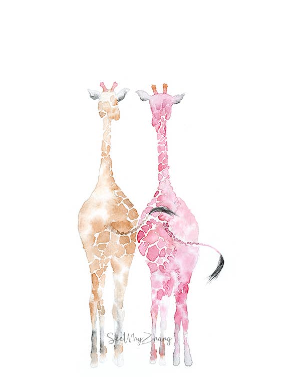 Impression artistique des frères et sœurs girafes pour la vente par Easy Sunday Club