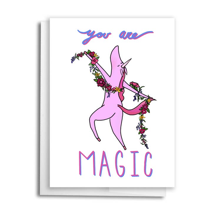Carte de vœux You Are Magic, licorne, anniversaire pour la vente par Fox & Crow Paper co.
