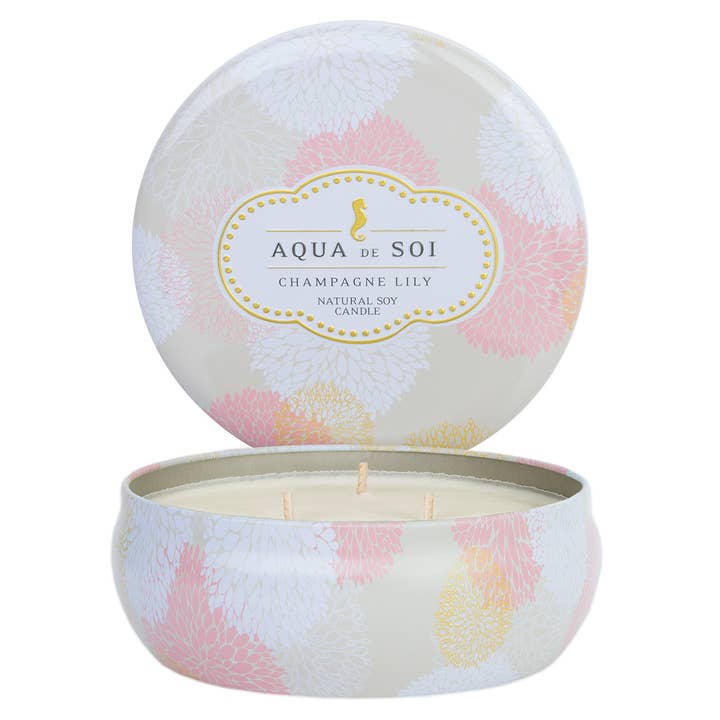Champagne Lily Three Wick Soy Candle for wholesale by The SOi Company