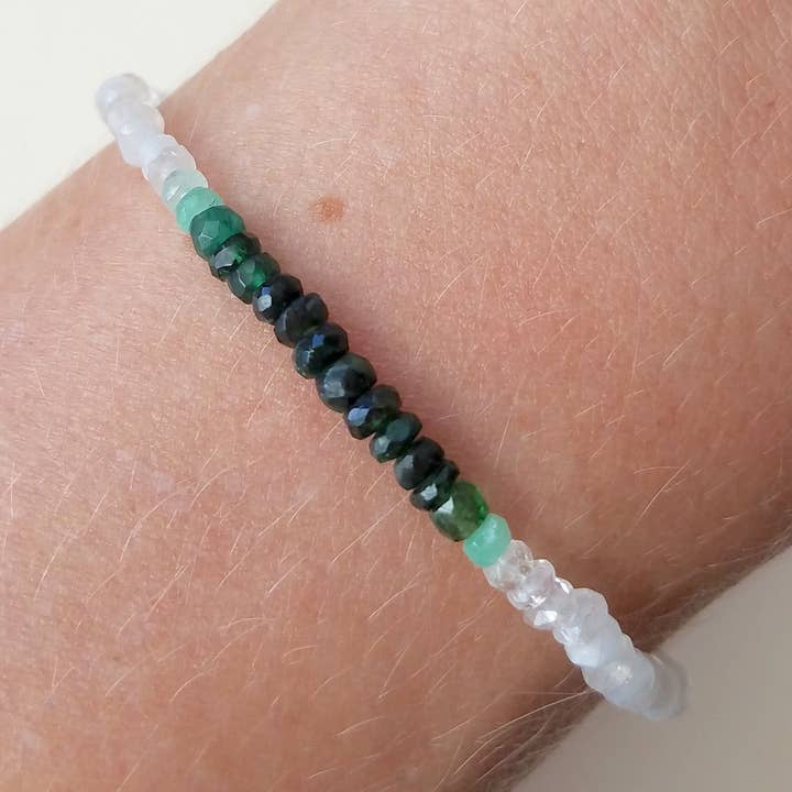 Emerald Moonstone Beaded Bracelet for wholesale by MissElenious Jewelry