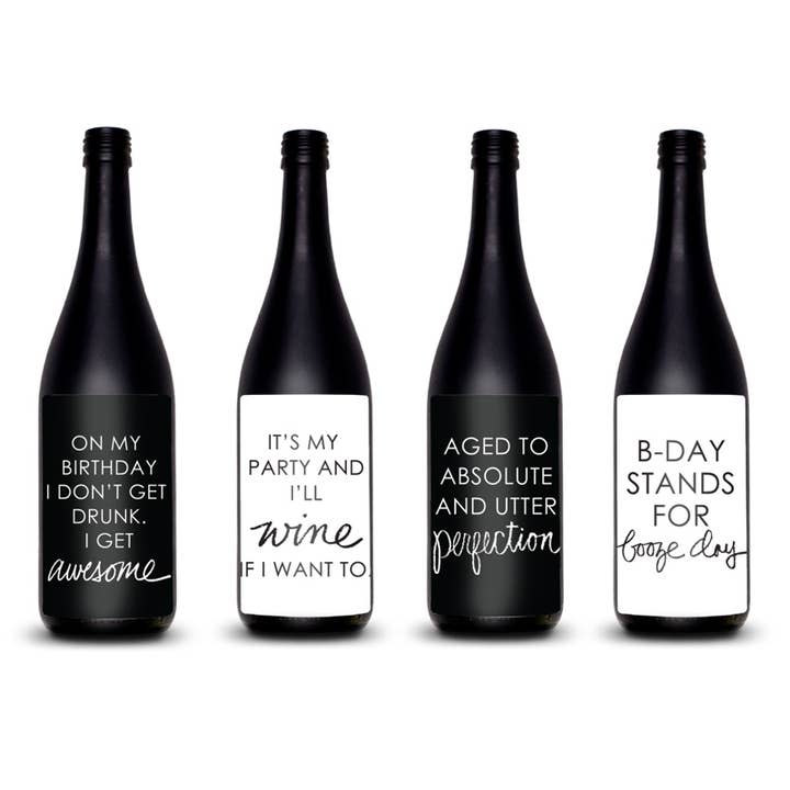 9th Letter Press – wholesale Presentetikett – Födelsedag vin etikett