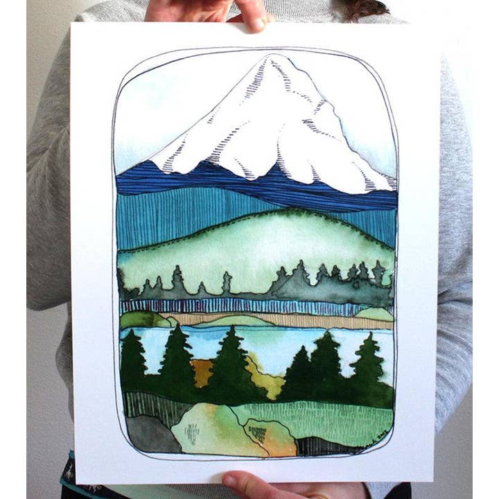 Impresión artística de 11" x 35,5 cm Mt Hood para venta al por mayor de michele maule
