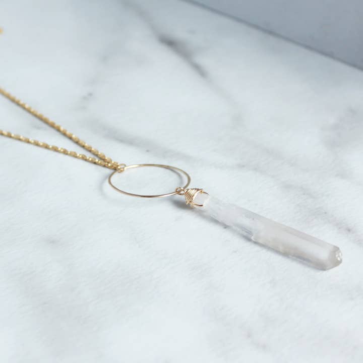 Long hoop and crystal for wholesale by M.Liz Jewelry