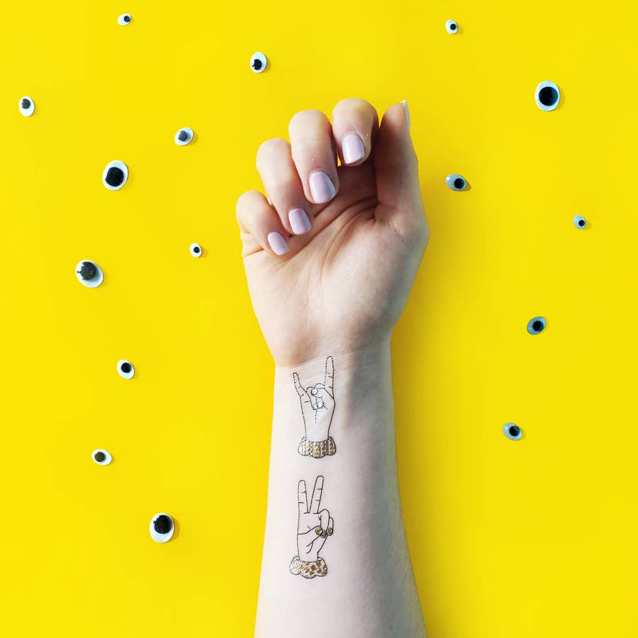 PAPERSELF - Wholesale Temporary Tattoo - Sign Language Temporary Tattoos Stickers2