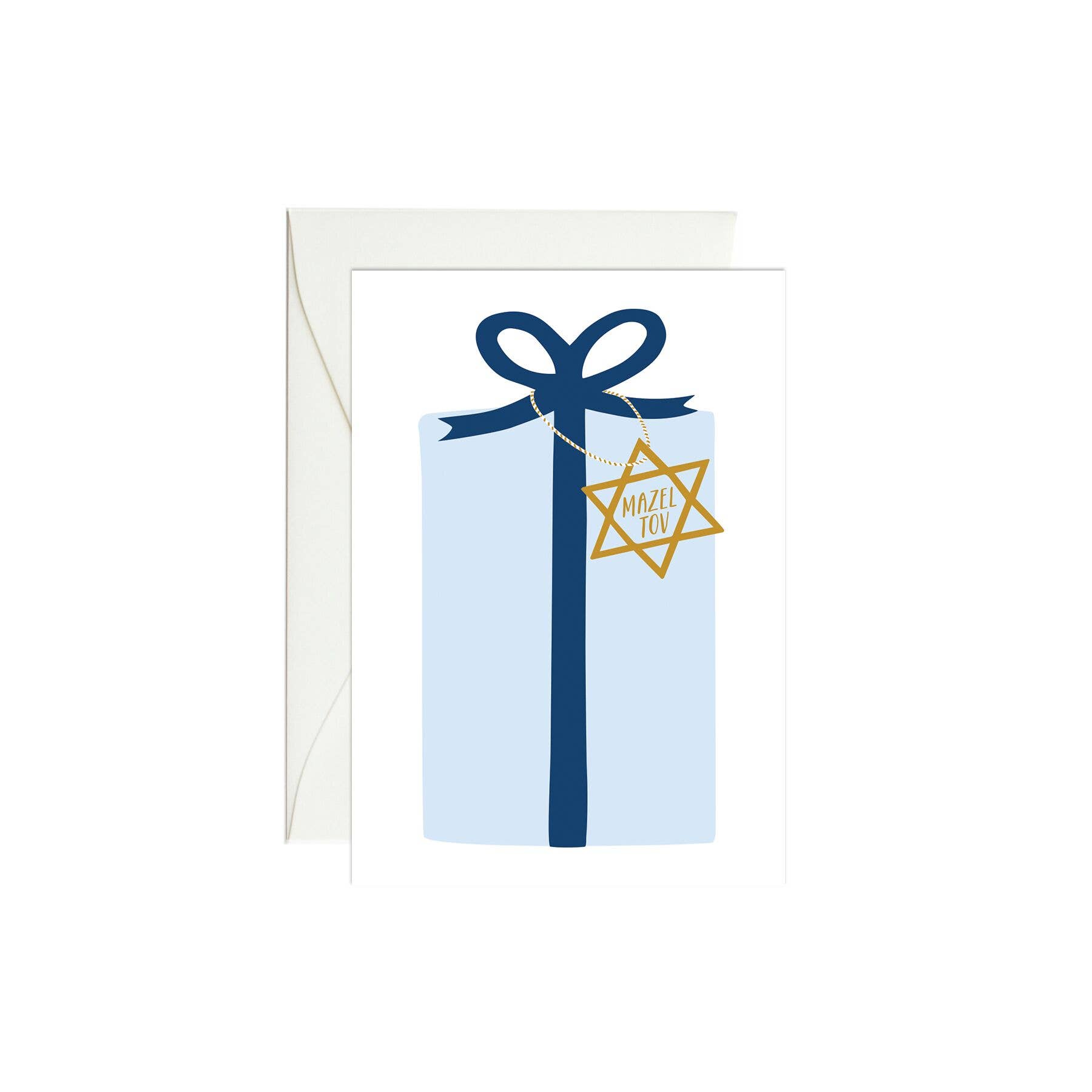 Paula & Waffle - Wholesale Hanukkah Card - Mazel Tov Present Mini Enclosure Card