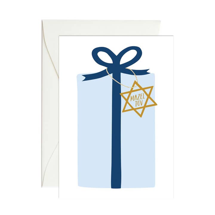 Paula & Waffle - Wholesale Hanukkah Card - Mazel Tov Present Mini Enclosure Card0