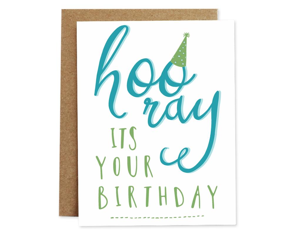 Rhubarb Paper Co. - Wholesale Birthday Card - Hooray Birthday Card0