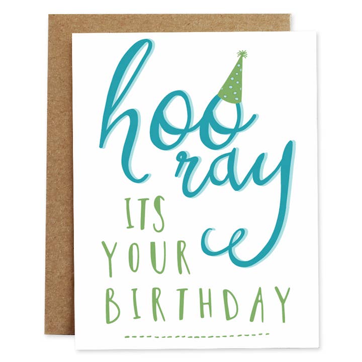 Rhubarb Paper Co. - Wholesale Birthday Card - Hooray Birthday Card
