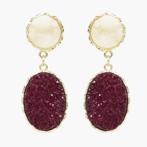 Brincos de gota de pedra natural cor por atacado de Mia Accessories