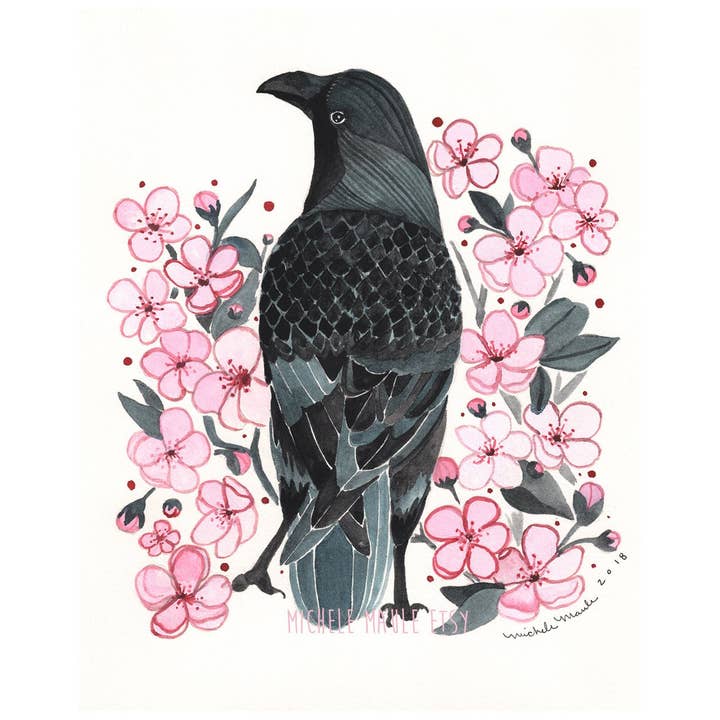 8'' x 10" Cully Crow Art Print for wholesale by michele maule