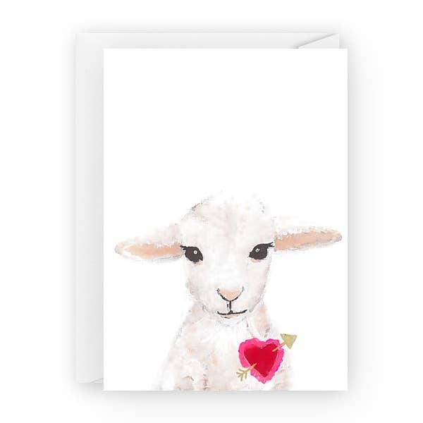 Lamby Heart | Valentines Day Card | Blank for wholesale by claire jordan designs