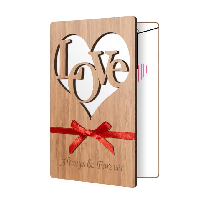 Handgemaakte bamboe Valentijnsdagkaarten | Love in Heart voor wholesale door Heartspace Cards