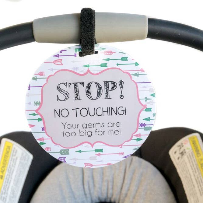 Three Little Tots - Wholesale Car Seat Cover - Kids & Baby - Pink Arrow No Touching Car Seat and Stroller Tag
