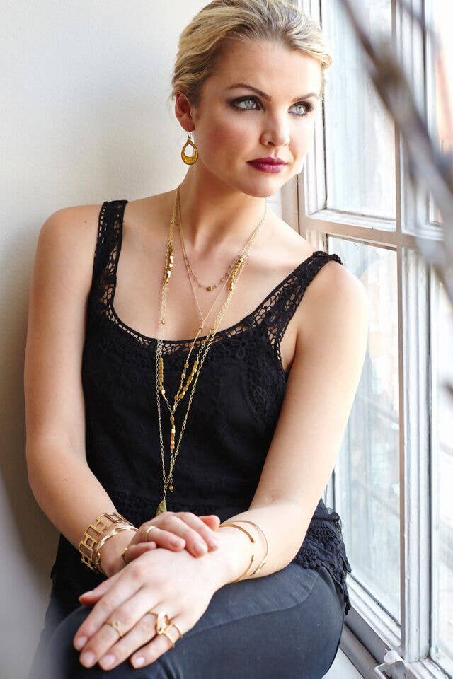 Alicia Marilyn Designs - Wholesale Y-Neck/Lariat Necklace - Gold - Long Y With Square Nuggets1