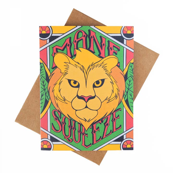 Tarjeta de felicitación Mane Squeeze Lion para venta al por mayor de Brandy Bingham