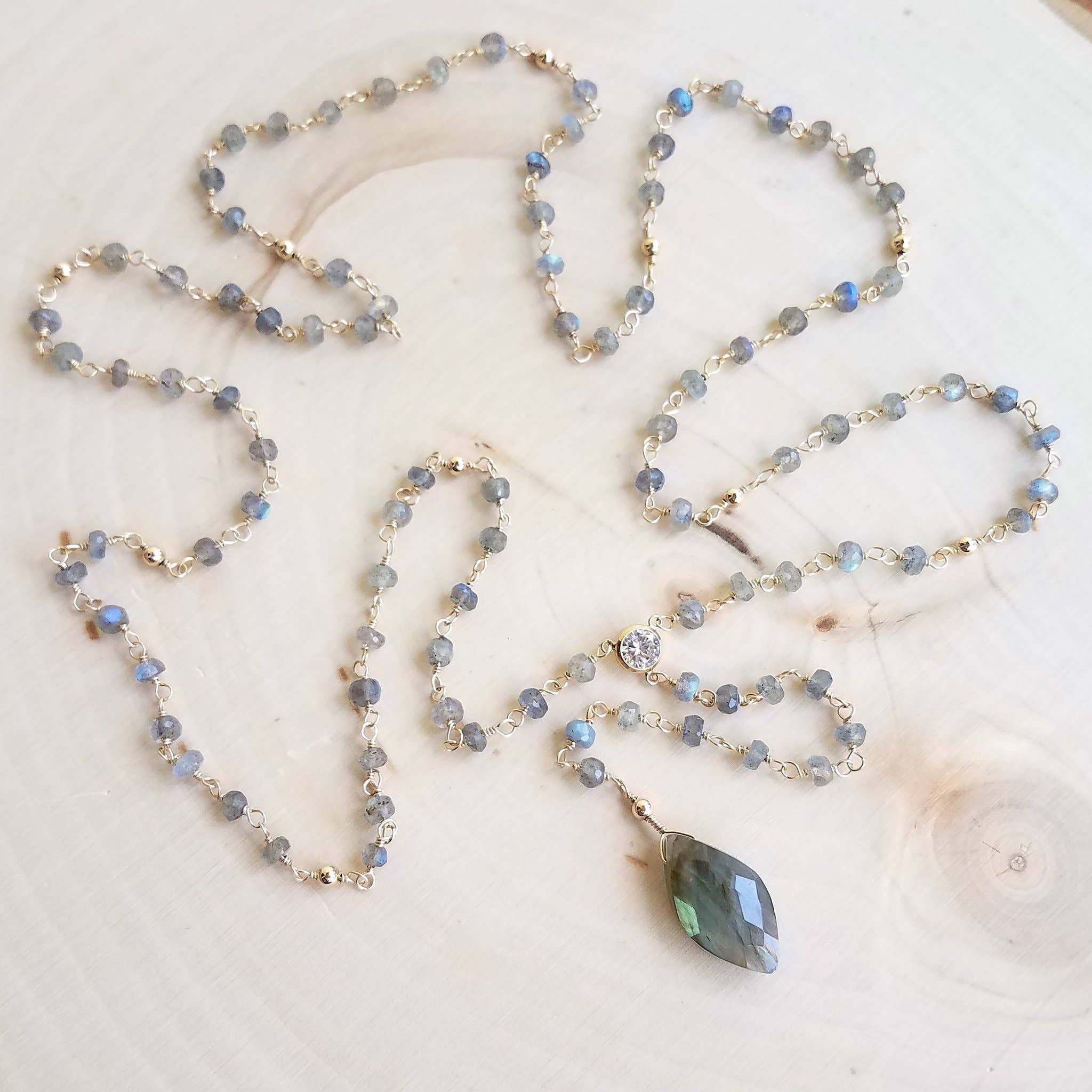 MissElenious Jewelry - Wholesale Y-Neck/Lariat Necklace - Labradorite Marquis Lariat2