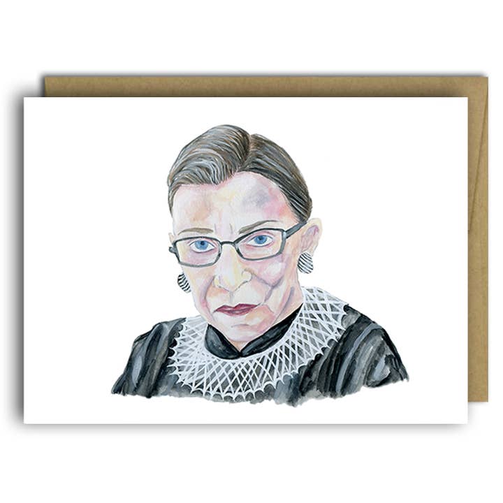 Ruth Bader Ginsburg, carte de vœux RBG/RBG pour la vente par Fox & Crow Paper co.