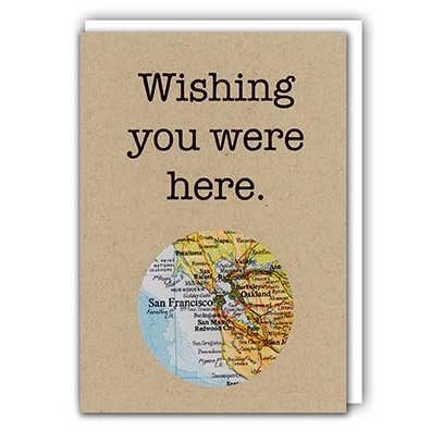 Granny Panty Designs – Engroshandel Hverdagshilsen kort – Ønsker du var her Mini Map Card