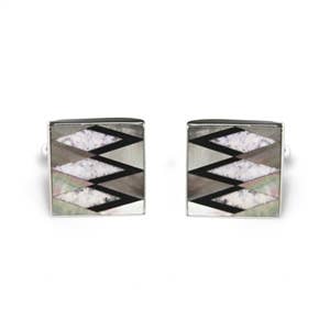 Square Chariote Zig Zag Inlay Manschettknappar för wholesale av Great Falls Jewelry