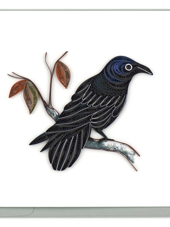 Raven Everyday Quilled Greeting Card for wholesale by Quilling Card