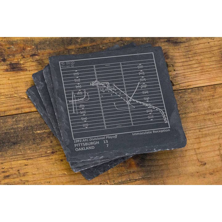 Playbook Products - Wholesale Coasters - Greatest Steelers Plays: Slate Coasters (Set of 4)