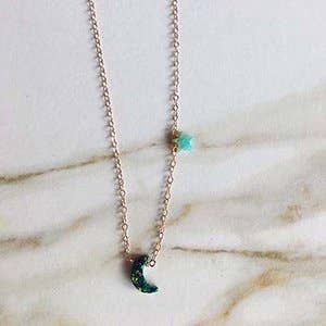 Opal Neverland Necklace for wholesale by Leslie Francesca Designs
