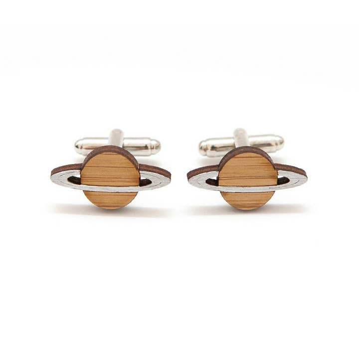 One Happy Leaf - Wholesale Cufflinks - Saturn Planet Cufflinks