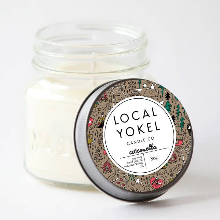 Citronella | 8oz Mason | Soy Wax Candle | for wholesale by THE LOCAL YOKEL