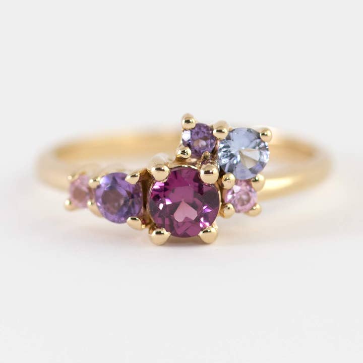 Margot Multi-Stone Cluster Band in 14K Gold Vermeil for wholesale by Minette
