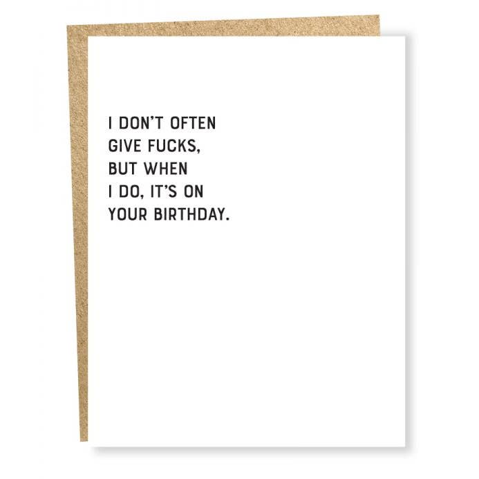 #5100: Give Fucks Card for wholesale by Sapling Press