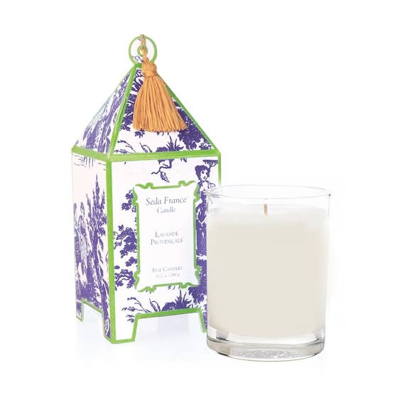 Lavande Provencale Classic Toile Pagoda Box Candle for wholesale by Seda France Candles
