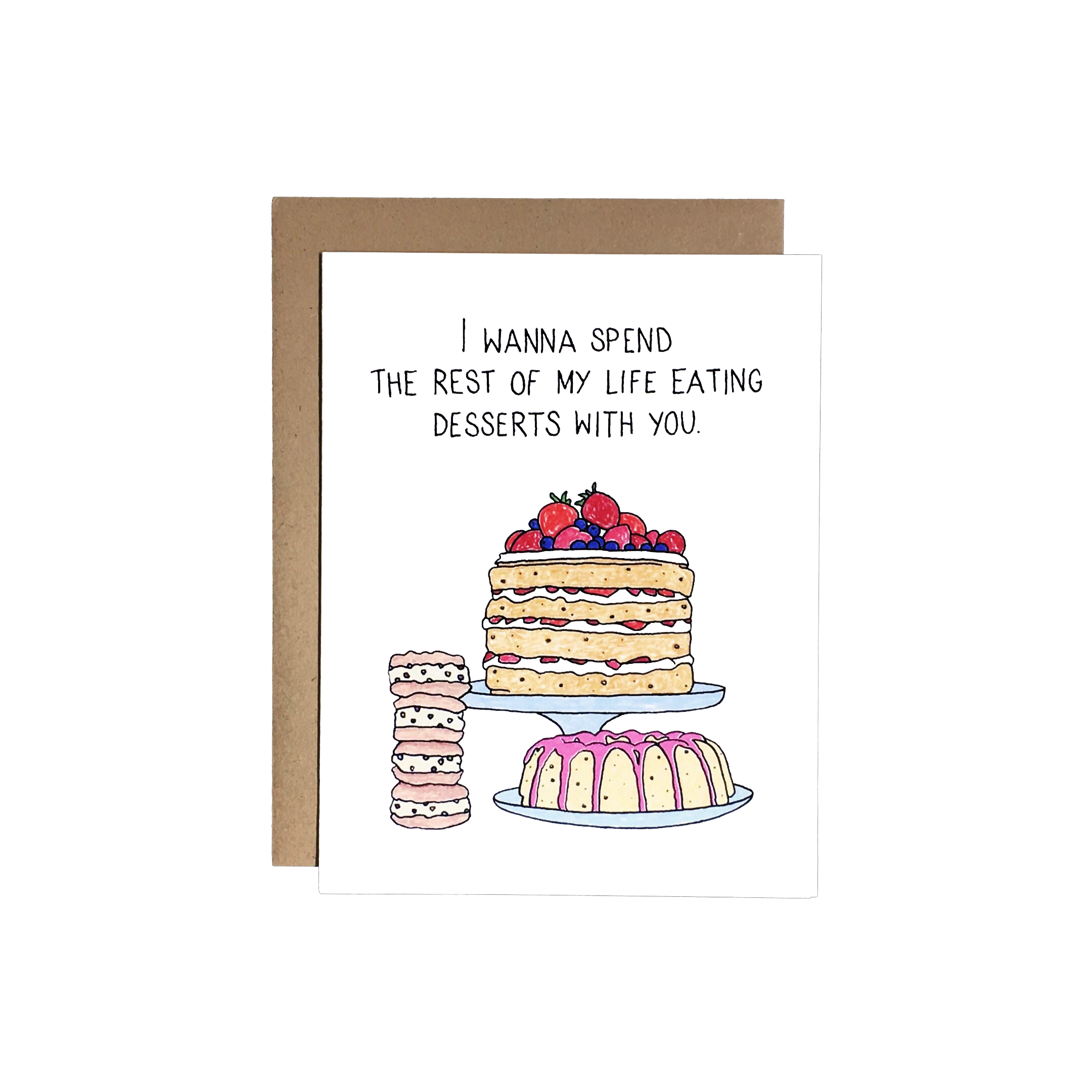 Chateau Blanche - Vendita all'ingrosso Biglietti d'amore - Biglietto Love Eating Desserts1