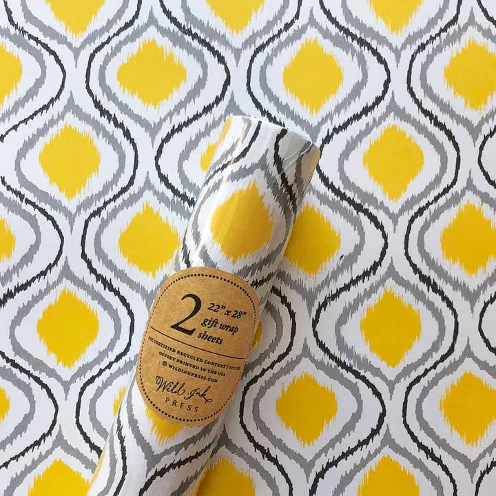 Ikat Gift Wrap | Roll of 2 sheets for wholesale by Wild Ink Press