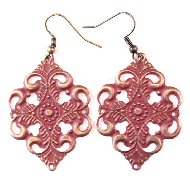 Giddy Up Rustic Western Filigree Earrings for wholesale by Gleeful Peacock