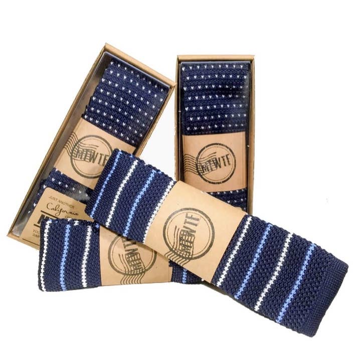 MTWTF - Vente Cravate – homme - Ensemble scolaire de cravates tricotées modernes à fond carré1