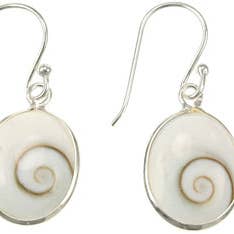 Boucle d'oreille œil de Shiva Rond pour la vente par Indigo Sterling Silver