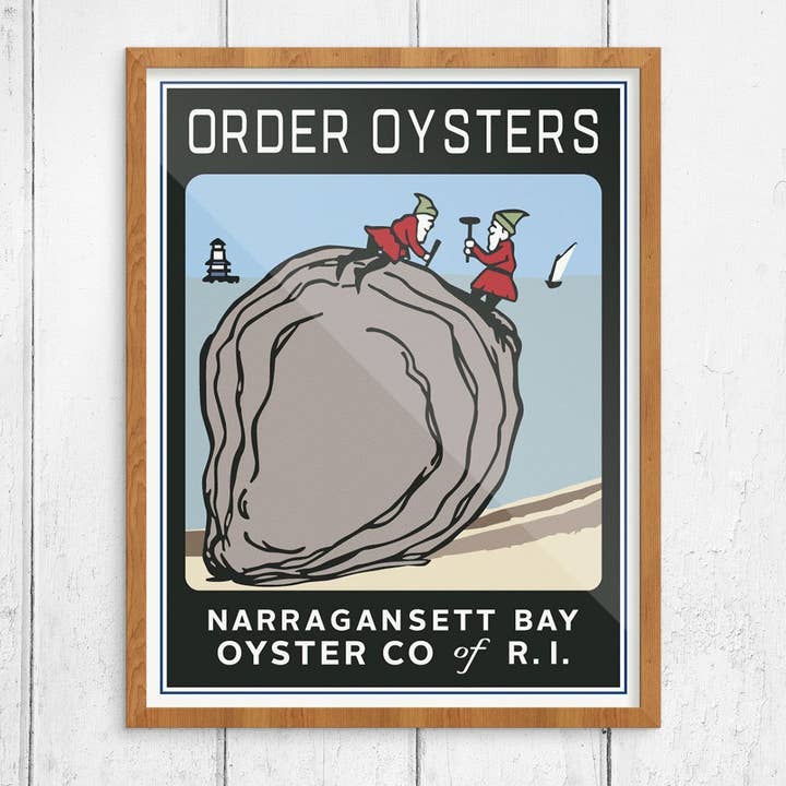 11'' x 14'' Order Oysters Narragansett Oyster Company Print for wholesale by Fridgedoor