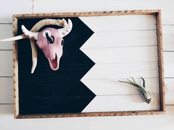 Infinite Abyss - Wholesale Serving Tray - Zig Zag Tray in Black and White1