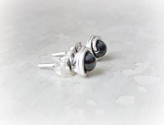 Contempo Jewelry - Wholesale Stud/Post Earrings - Tiny Hematite Sterling Stud Earrings4