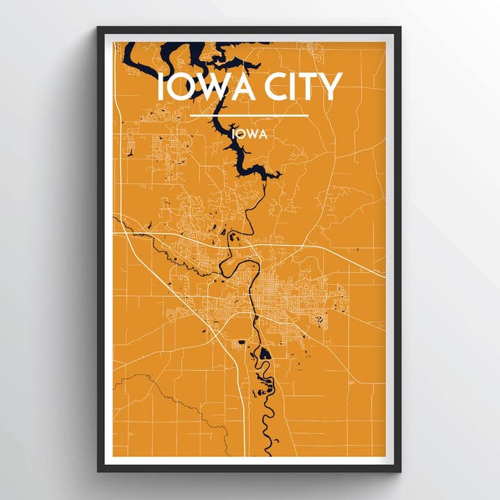 Iowa City Map for wholesale by Point Two Design Group