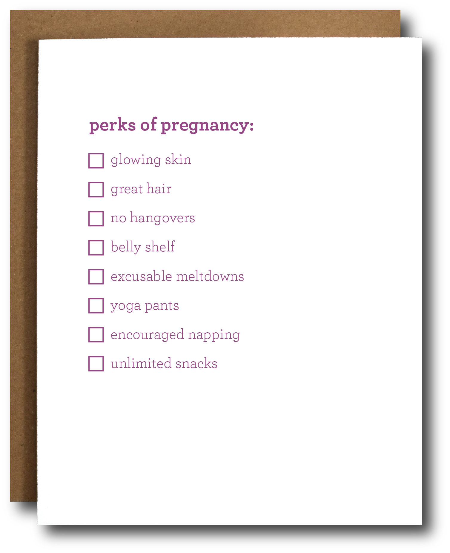 The Card Bureau - Wholesale Baby Card - Perks of Pregnancy Card0