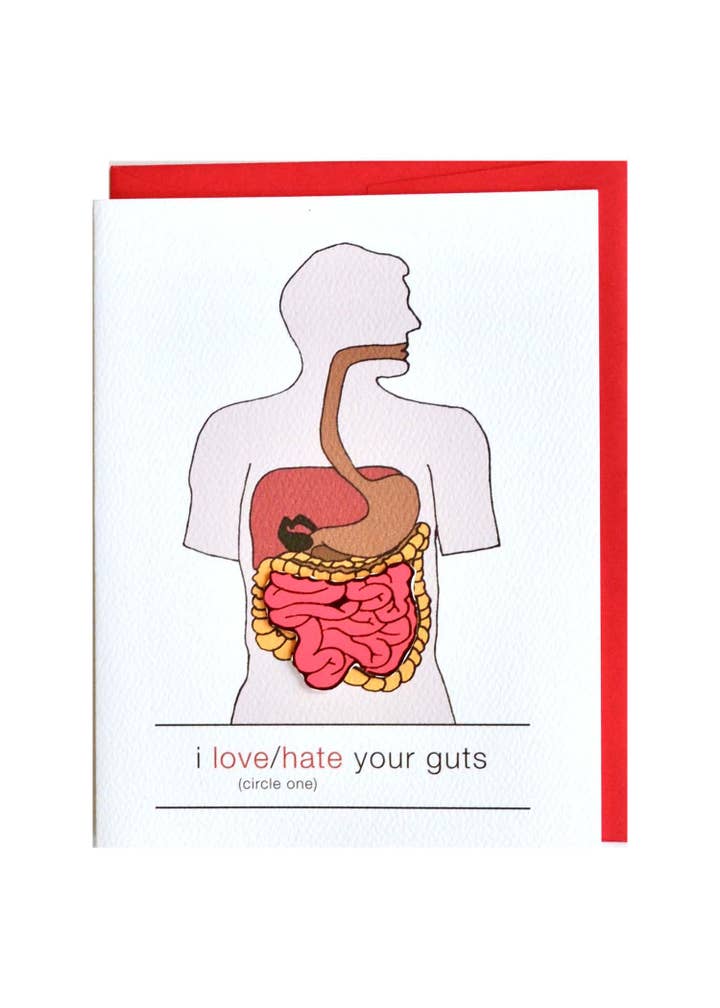 Cracked Designs - Wholesale Love Card - I Love Hate Your Guts0