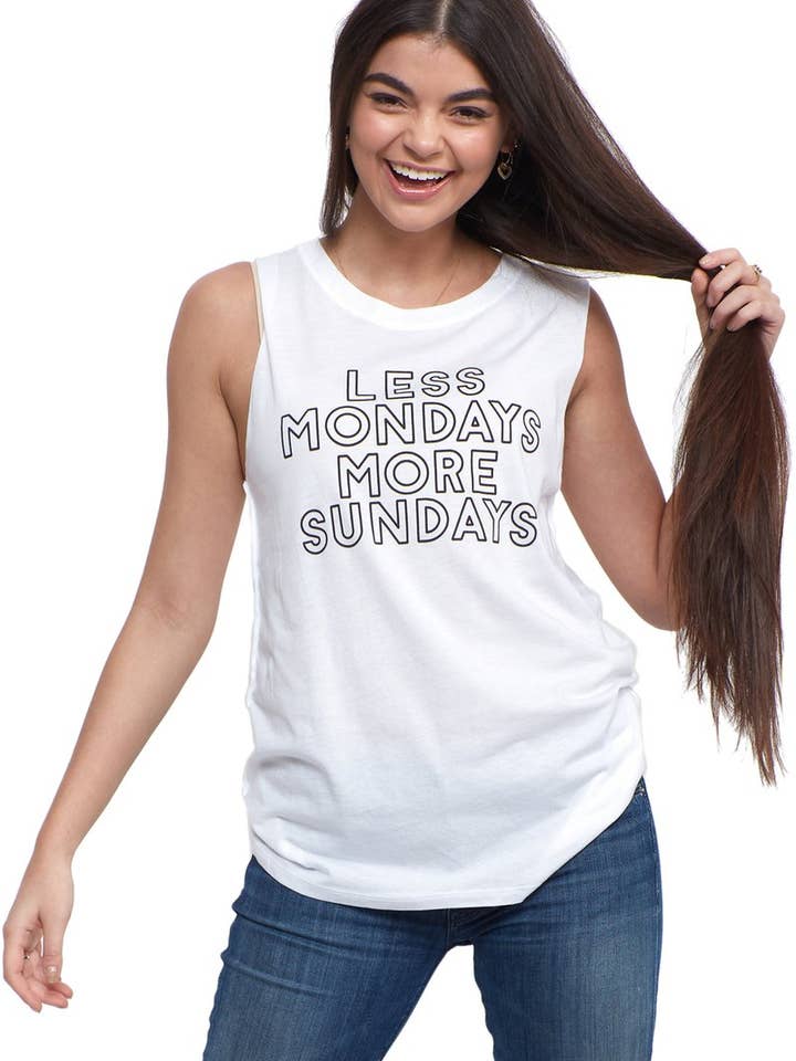 Cooles weißes Muskel-T-Shirt am Sonntag für den Großhandel von Social Sunday